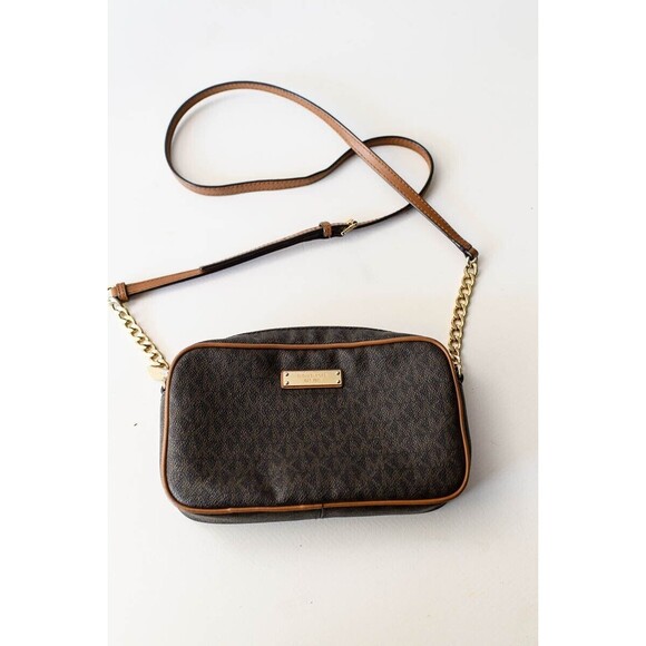 Michael Kors Jet Set Medium Cossbody Bag Brown 32S7GJSC8B-200 - Picture 1 of 7